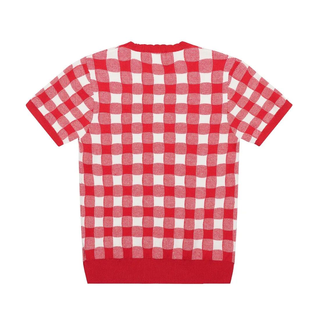 P150 💰 "Top quality" Style number: DS215# (on sale all year round) [Ralph Lauren plaid jacquard basic pony embroidered logo knitted round neck short sleeves] ✅Ralph Lauren Ralph Lauren all-match goddess style plain plaid knitted round neck pullover short sleeves for all seasons ✅Main provider of platform live broadcast Wholesale entities ✅ZP quality 1:1 version Scan the code to enter the GF website Counter quality ✅Detailed quality The only one in Guangzhou Imported quality cotton yarn, focusing on high-end, cost-effective, good quality needless to say ✅The version restores the original version, loose, comfortable and stress-free, simple is high-end, classic is eternal, ✅The upper body is simple and easy to match, a must-have for goddess ootd. Good-looking clothes are never picky. A must-have in the goddess' wardrobe. Size: S-L Color: Navy Gray Yellow Pink Light Blue Red